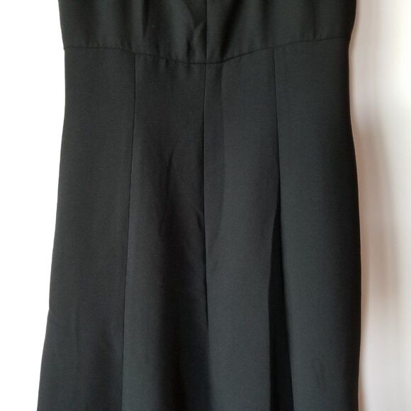 Evan-Picone Fit & Flare Satin U-Neckline & Hem Little Black Cocktail Dress Sz 6 - Picture 13 of 16